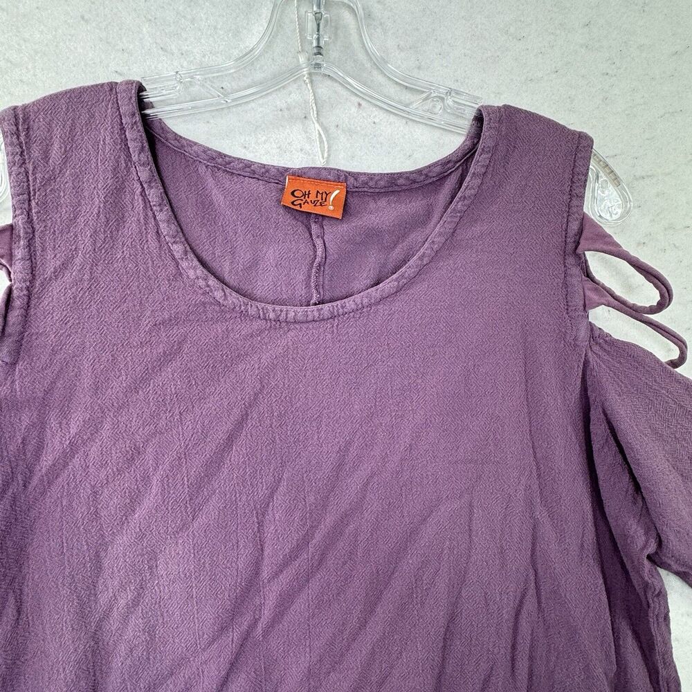 Oh My Gauze 2 Women’s Size Medium / Large Cold Shoulder Top Lagenlook Beachy - Picture 9 of 12